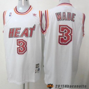 Miami Heat Dwyane Wade #3 bianco e rosso Maglie
