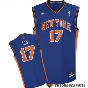 New York Knicks Jeremy Lin #17 Revolution 30 blu Maglie Basket NBA