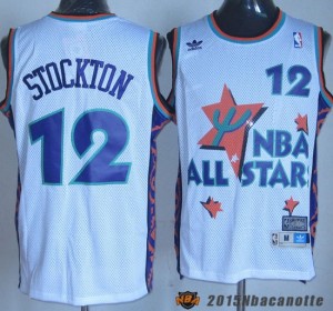 Maglie NBA All Star Game 1995 John Stockton #12 bianco