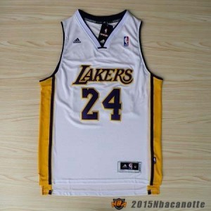 Los Angeles Lakers Kobe Bryant #24 Revolution 30 bianco Maglie Basket NBA