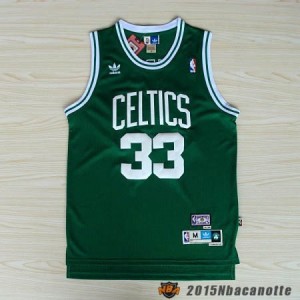 Boston Celtics Larry Bird #33 Revolution 30 verde Maglie Basket NBA