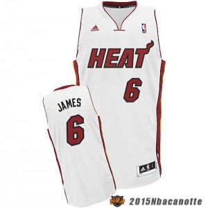 Miami Heat LeBron James #6 bianco Maglie