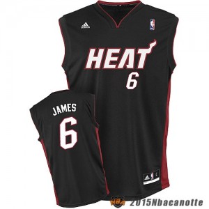 Miami Heat LeBron James #6 nero Maglie