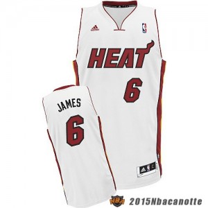 Miami Heat LeBron James #6 Revolution 30 bianco Maglie Basket NBA