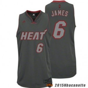 Miami Heat LeBron James #6 Revolution 30 grigio Maglie Basket NBA