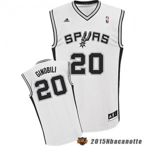San Antonio Spurs Manu Ginobili #20 Revolution 30 bianco Maglie Basket NBA