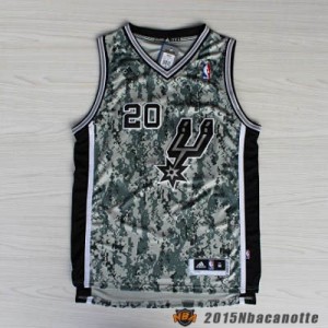 San Antonio Spurs Manu Ginobili #20 Revolution 30 camo Maglie Basket NBA