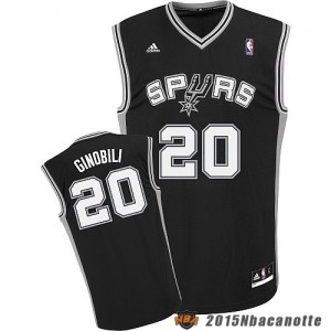 San Antonio Spurs Manu Ginobili #20 Revolution 30 nero Maglie Basket NBA