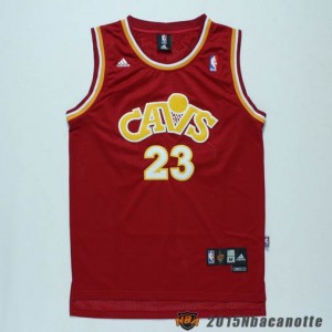 Maglie Retro Basket NBA Cleveland Cavaliers LeBron James #23 rosso