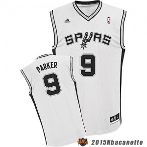 San Antonio Spurs Tony Parker #9 Revolution 30 bianco Maglie Basket NBA