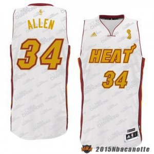 Champions Miami Heat Ray Allen #34 Revolution 30 bianco Maglie Basket NBA