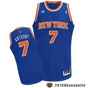 New York Knicks Carmelo Anthony #7 Revolution 30 blu Maglie Basket NBA