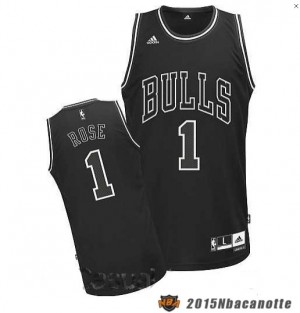 Chicago Bulls Derrick Rose #1 Revolution 30 nero Maglie Basket NBA
