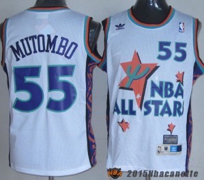 Maglie NBA All Star Game 1995 Dikembe Mutombo #55 bianco