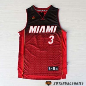 Miami Heat Dwyane Wade #3 Revolution 30 rosso e nero Maglie Basket NBA