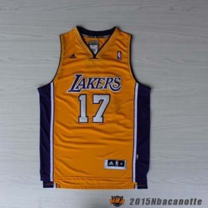 Los Angeles Lakers Jeremy Lin #17 Revolution 30 giallo Maglie Basket NBA