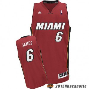 Miami Heat LeBron James #6 rosso Maglie