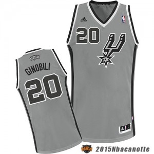 San Antonio Spurs Manu Ginobili #20 Revolution 30 grigio Maglie Basket NBA