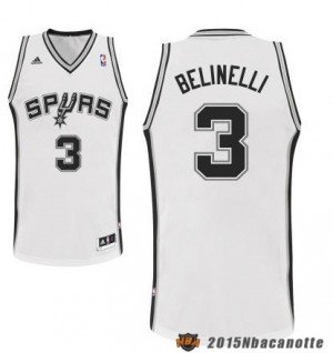 San Antonio Spurs Marco Belinelli #3 Revolution 30 bianco Maglie Basket NBA
