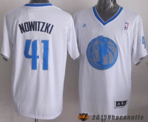 Natale 2013 Dallas Mavericks Dirk Nowitzki #41 Maglie Basket NBA