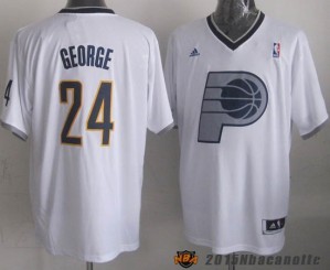 Natale 2013 Indiana Pacers Paul George #24 bianco Maglie Basket NBA
