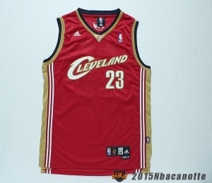 Maglie Retro Basket NBA Cleveland Cavaliers LeBron James #23 rosso e oro