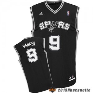San Antonio Spurs Tony Parker #9 Revolution 30 nero Maglie Basket NBA