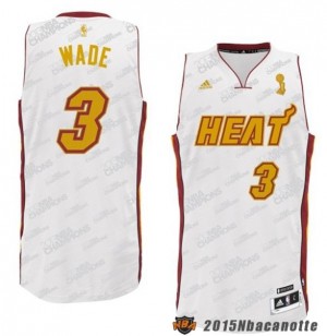 Champions Miami Heat Dwyane Wade #3 Revolution 30 bianco Maglie Basket NBA