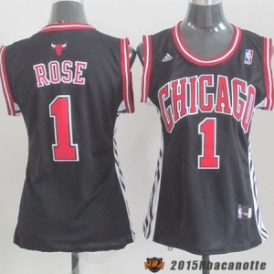 Donna Chicago Bulls Derrick Rose #1 nero e rosso